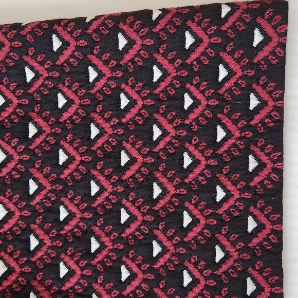 LOFT Red and Black Embellished A-Line Mini Skirt jacquard Sz: 8 cotton 465186 - Picture 9 of 13